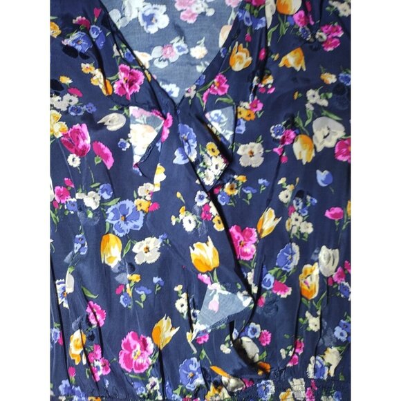 Lauren Ralph Lauren Black Label Shianeta Floral Print Tie Blouse Small Womens L/ - Picture 6 of 11